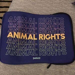 Animal Rights Zippered Computer Sleeve - Blue